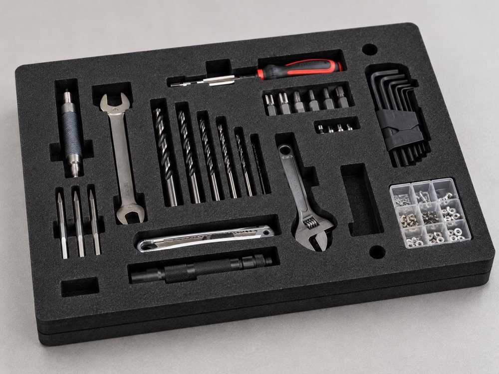 Custom CNC-cut foam insert for tool kits